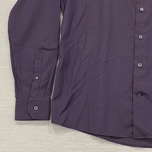 ETON Shirt Mens XL 17 43 Slim Fit Dark Purple Button Front Long Sleeve - Picture 6 of 15